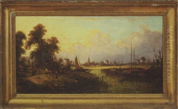 On The Trent Oil Painting by Joseph Paul