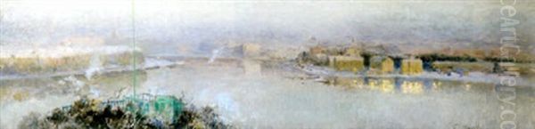 Stockholm, Vintermorgon Oil Painting by Georg Pauli