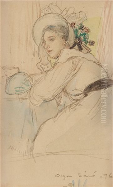 Olga Oil Painting by Hanna (nee Hirsch) Pauli