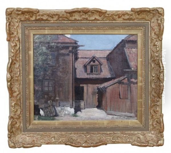 Grand Med Trahus Oil Painting by Hanna (nee Hirsch) Pauli