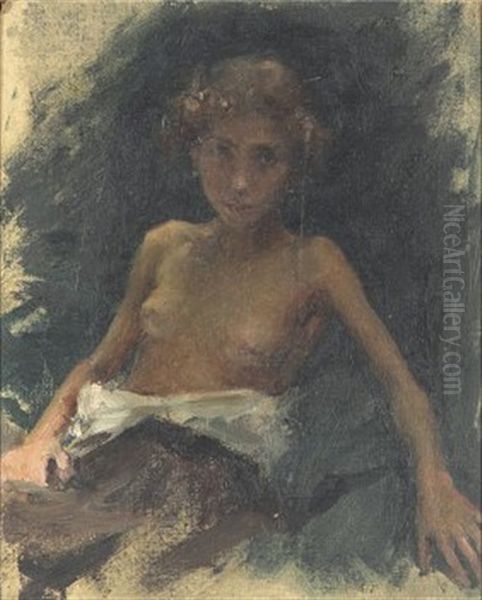 Kvinnlig Modell Oil Painting by Hanna (nee Hirsch) Pauli