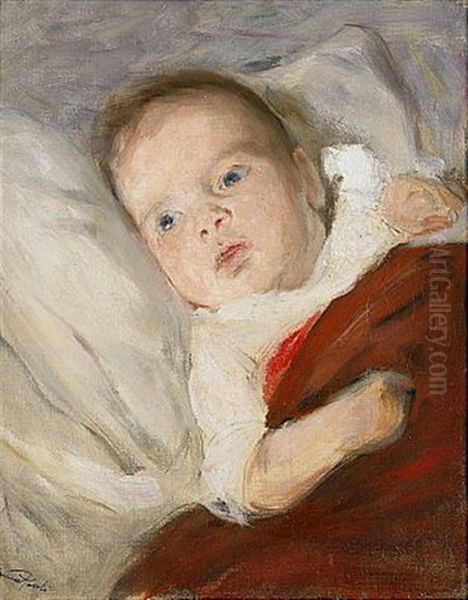 Lille Goran Tre Manader Oil Painting by Hanna (nee Hirsch) Pauli