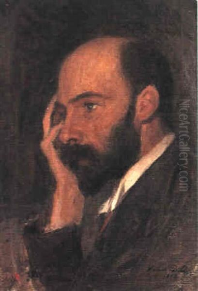 Portratt Av Richard Bergh Oil Painting by Hanna (nee Hirsch) Pauli