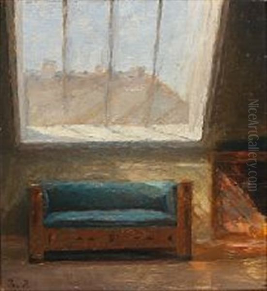 View Of The City Roof Tops From An Atelier Oil Painting by Julius Paulsen