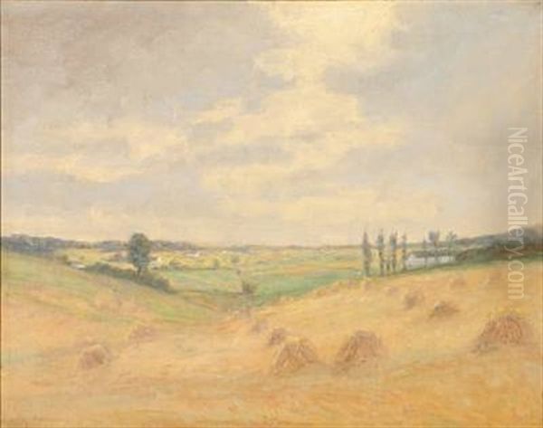 View From Tibirke Towards Ramlose, Denmark Oil Painting by Julius Paulsen