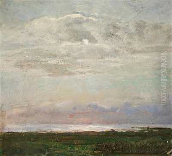 Efter Solnedgang Oil Painting by Julius Paulsen