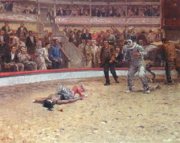 Unfall Im Zirkus Renz Oil Painting by Leonhard Paulus