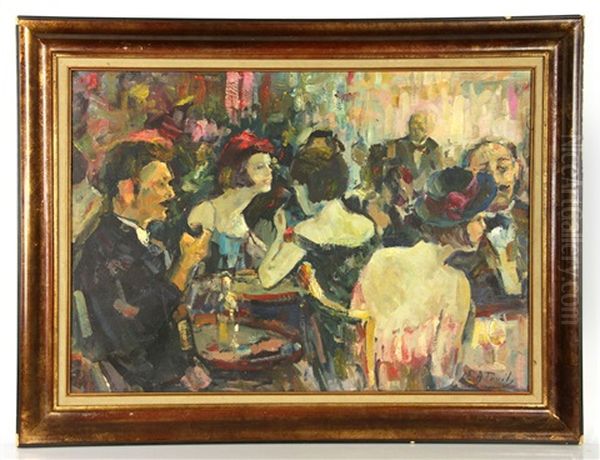 Cabaret Scene Oil Painting by Elie Anatole Pavil