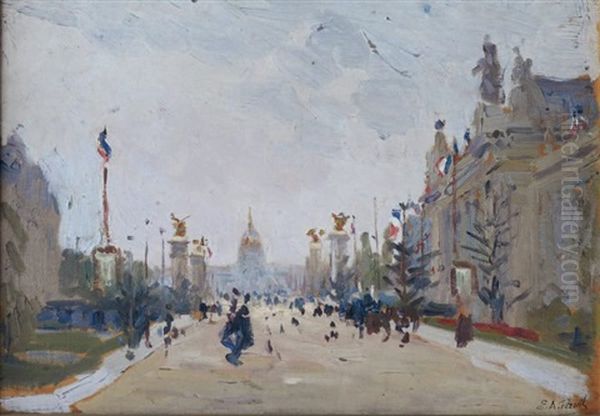 Le Pont Alexandre Iii Et Les Invalides Oil Painting by Elie Anatole Pavil