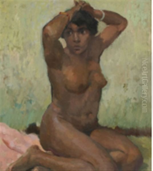 La Petite Martiniquaise Oil Painting by Elie Anatole Pavil