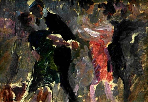 Bal A Montmartre Oil Painting by Elie Anatole Pavil