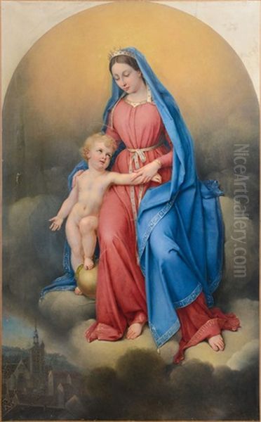 Madonna Con Bambino Oil Painting by Isidore Pean Du Pavillon