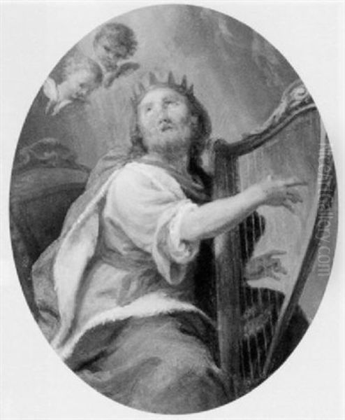 Re Davide Che Suona La Cetra Oil Painting by Francesco Pavona