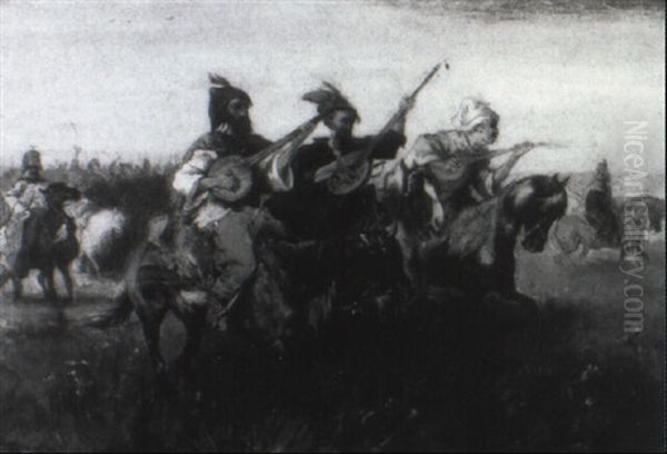 Tataren Zu Pferde Oil Painting by Waclaw Pawliszak