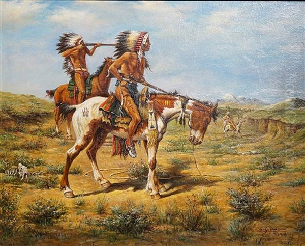 Blackfoot Encounter Oil Painting by Edgar Samuel Paxson