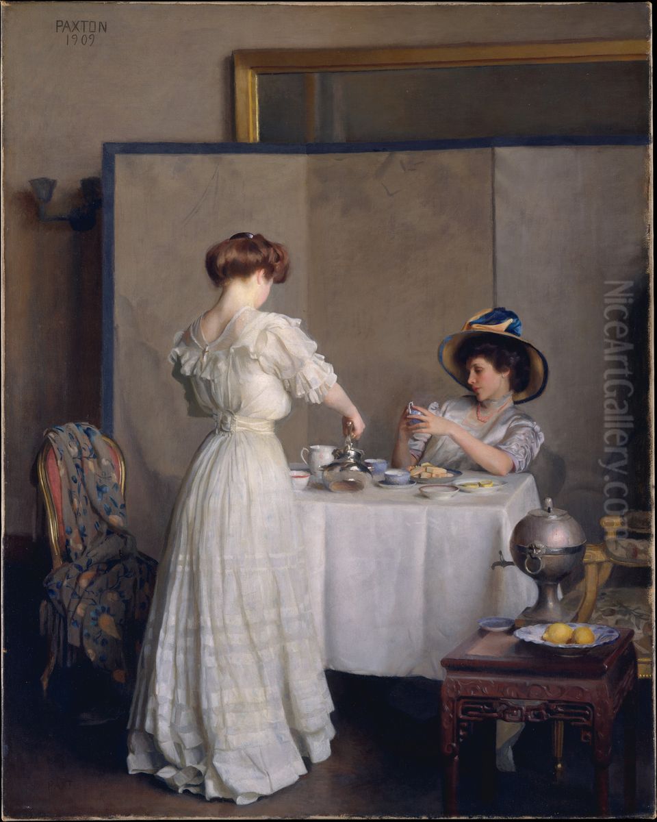 Tea Leaves Oil Painting by William McGregor Paxton