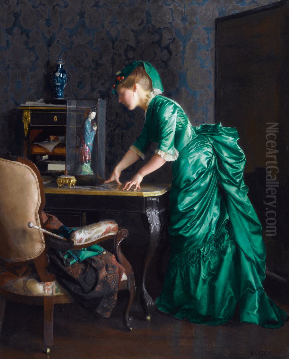 The Green Dress Oil Painting by William McGregor Paxton