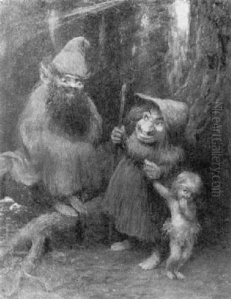 Kobolde Oil Painting by Ernst Payer