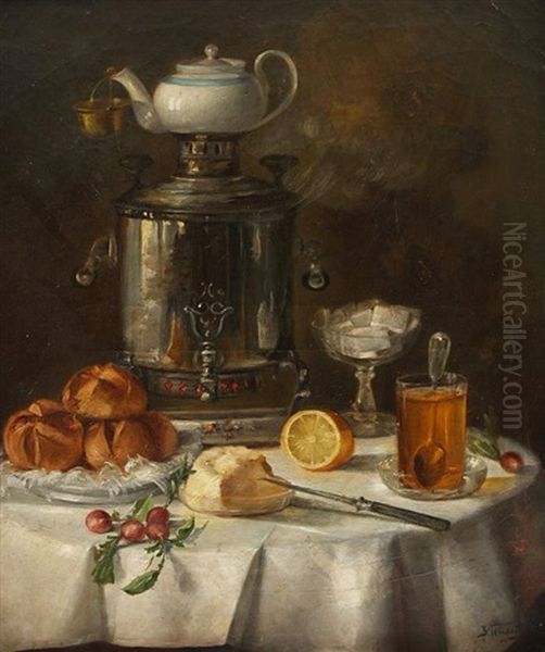Stilleben Oil Painting by Vladimir Nikolaewitsch Pchelin