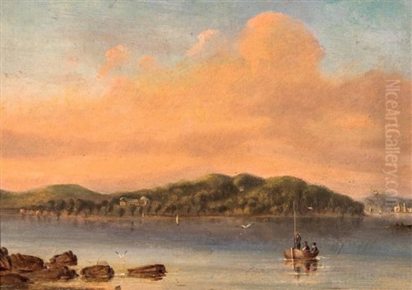 Point Piper From Shark Island, Nsw Oil Painting by George Edwards Peacock