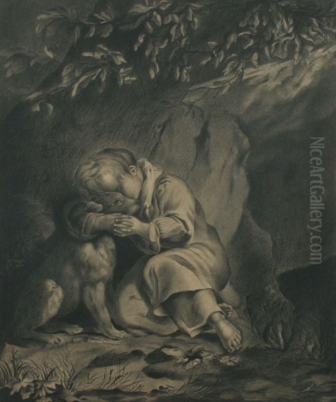 Enfant Surprise Par L'orage Oil Painting by Elisa Blondel