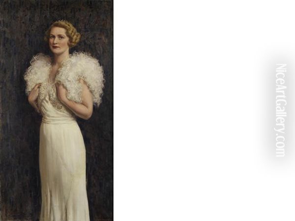 Portrait Of Beryl Bishop Oil Painting by Ralph Peacock