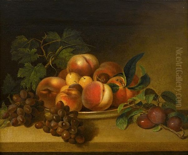 Peaches And Grapes Oil Painting by James Peale