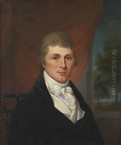 Captain John Ansley Oil Painting by James Peale