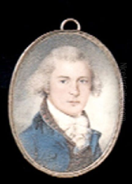 A Gentleman From Maryland, Wearing Blue Coat Oil Painting by James Peale