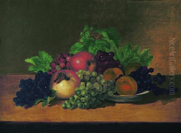 Still Life With Apples, Peaches And Grapes Oil Painting by Mary Jane Peale