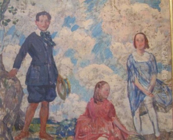 Family Oil Painting by Joseph Thurman Pearson Jr.