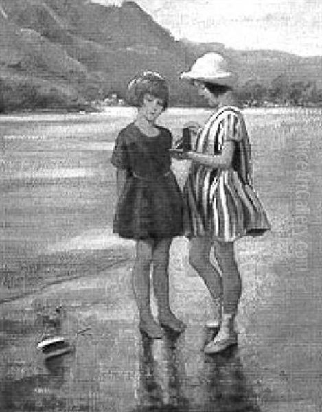 The Young Photographers Oil Painting by Harry J. Pearson