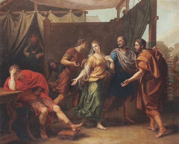 L'affliction D'achille Devant Le Depart De Briseis Oil Painting by Laurent Pecheux