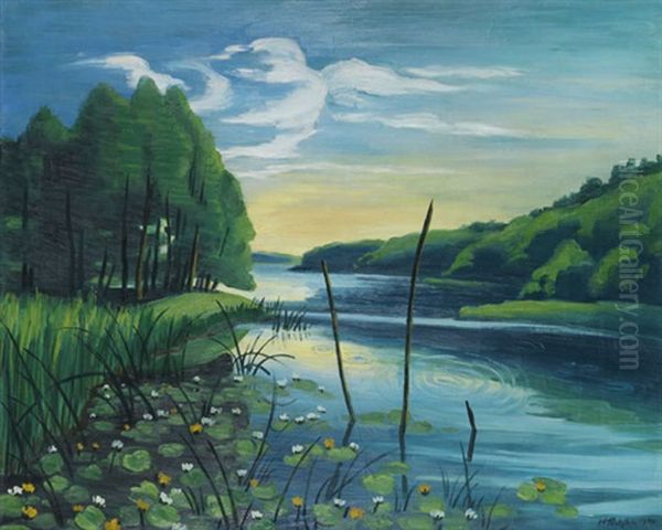 Stiller Winkel Am See (pommern, Koser See) Oil Painting by Max Pechstein