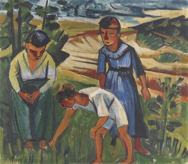 Im Freien Oil Painting by Max Pechstein