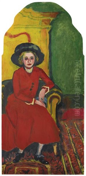 Bildnis Charlotte Cuhrt (portrait Of Charlotte Cuhrt) Oil Painting by Max Pechstein