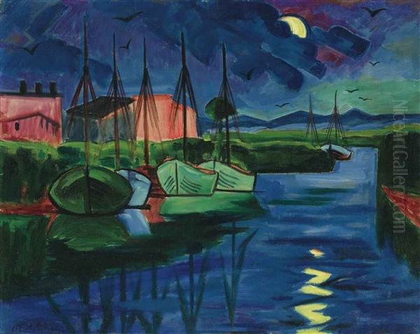 Abend Oil Painting by Max Pechstein