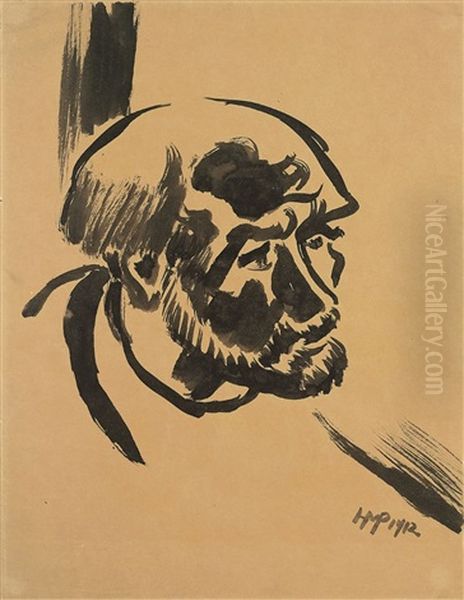 Fischerkopf I Oil Painting by Max Pechstein