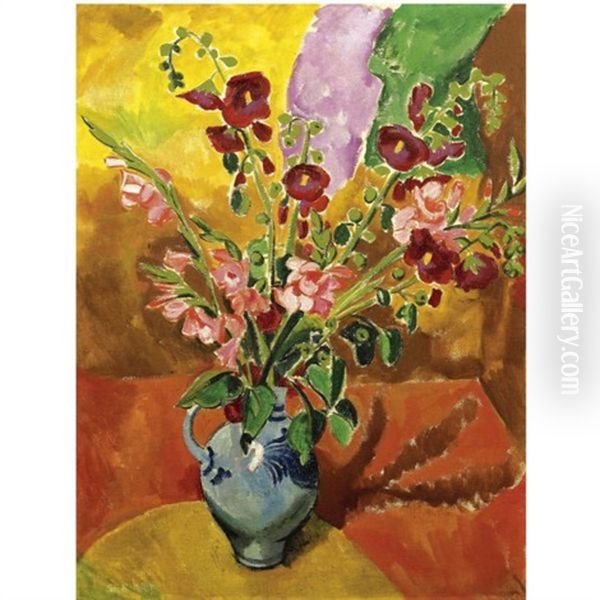 Gladiolen (gladioli) Oil Painting by Max Pechstein
