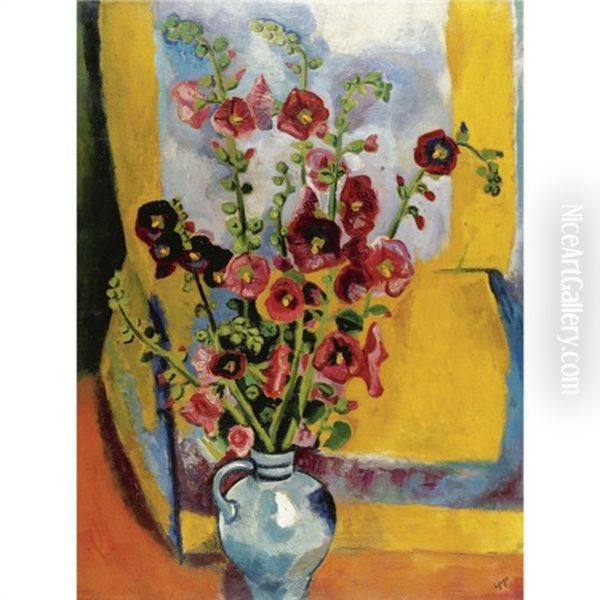 Malven I Oil Painting by Max Pechstein