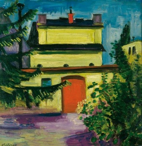 Das Gelbe Haus Oil Painting by Max Pechstein