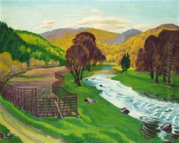 Vorfruhling Im Harz (bodetal) Oil Painting by Max Pechstein