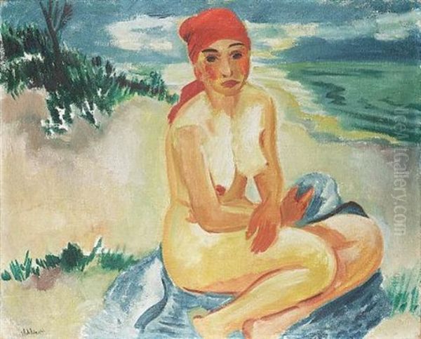 Madchen Am Strand Oil Painting by Max Pechstein
