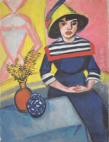 Junges Madchen Im Matrosenkleid Oil Painting by Max Pechstein