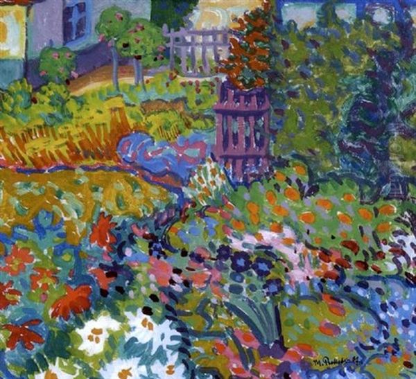 Der Blumengarten Oil Painting by Max Pechstein