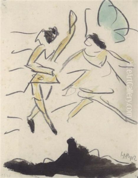 Tanzendes Paar Oil Painting by Max Pechstein