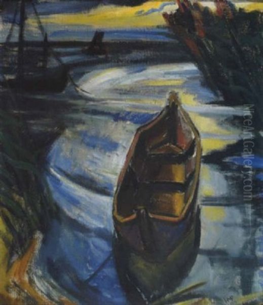 Handkahn Oil Painting by Max Pechstein