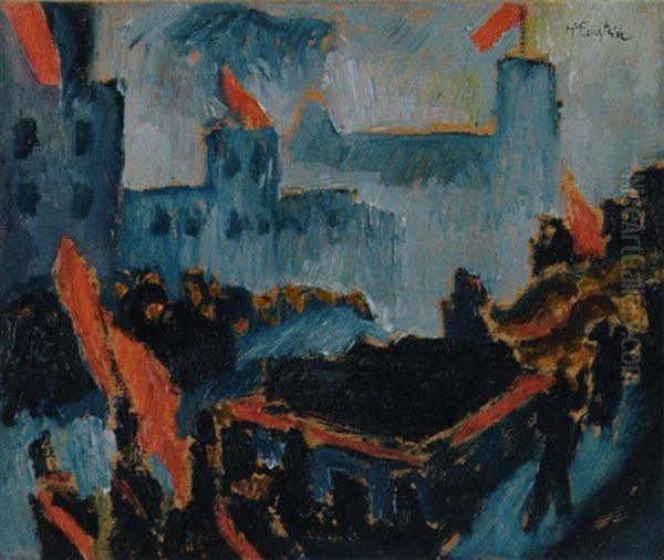 Beerdigung Der Revolutionsopfer Ii Oil Painting by Max Pechstein