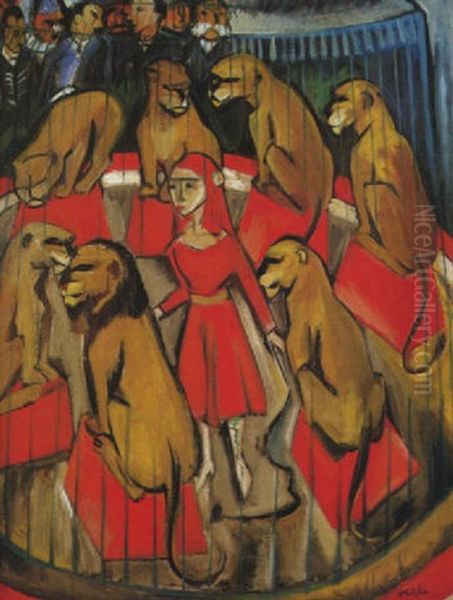 Lowenbandigerin Oil Painting by Max Pechstein