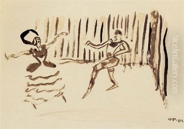 Tanzer Oil Painting by Max Pechstein